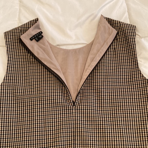 Theory Focha Wool Blend Plaid Sleeveless Crop Top Brown Size M - Picture 11 of 11